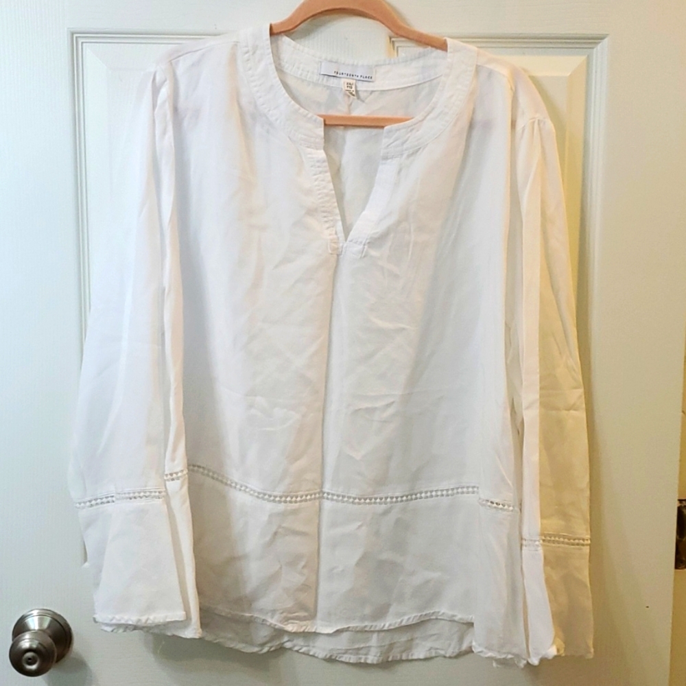 Fourteenth Place Woman's White Blouse XXL